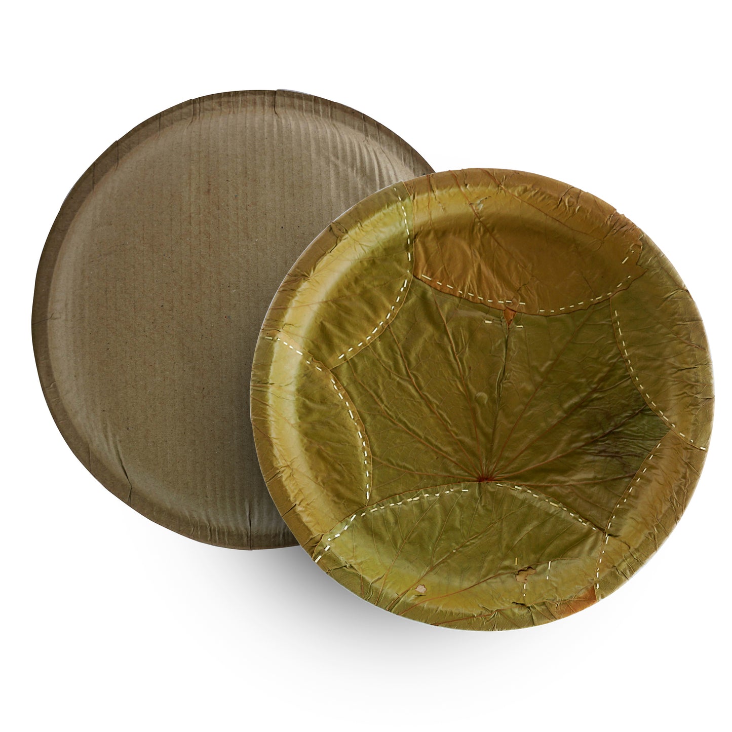 Eco-Friendly Vistaraku Leaf Plate Set - Siali (Bauhinia vahlii) and Palash Leaves | Biodegradable Disposable Plates for Parties, Weddings, BBQs & Traditional Events| Zero Waste | 12-inch Size | Pack of 25