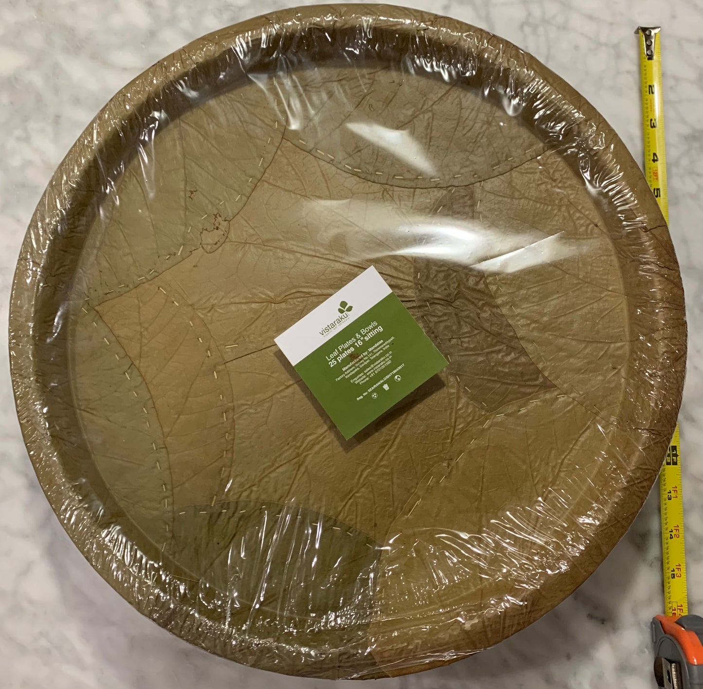 16" Vistaraku Biodegradeable Baahubali Thali Plate  - 25 count